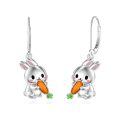 wholesale 925 Sterling Silver Bunny Carrot Drop Earrings for Women Girls Gift Jewelry-0-0