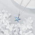 wholesale 925 Sterling Silver Blue Fire Opal Star of David Hexagram Pendant Necklace for Women Gifts-0-3