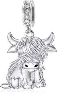 wholesale 925 Sterling Silver Highland Cow Sunflower Dangle Stud Leverback Hoop Earrings-0-Charm-Amazon-0-Charm0