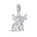 wholesale 925 Sterling Silver Blue Sapphire Moon Heart Cow Charm Pendant-0-15