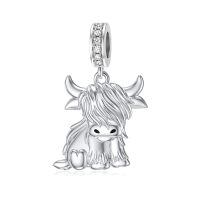 wholesale 925 Sterling Silver Blue Sapphire Moon Heart Cow Charm Pendant-0-Charm-Amazon-0-Charm0