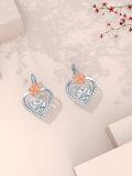 wholesale TOUPOP Heart Leverback Earrings 925 Sterling Silver Rose Flower Dangle Drop Earrings Heart Jewelry Gifts For Women Women Anniversary Christmas Birthday Gift Ideas -0-2