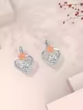 TOUPOP Sterling Silver Rose Flower Dangle Drop Heart Earrings Jewelry Gifts-0-2