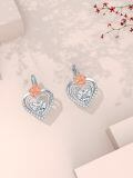 TOUPOP Sterling Silver Rose Flower Dangle Drop Heart Earrings Jewelry Gifts-0-2