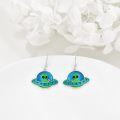 wholesale 925 Sterling Silver UFO Alien Dangle Earrings - Space Themed Jewellery Gift for Her Him-0-3