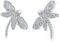 wholesale 925 Sterling Silver Dragonfly Stud Earrings Gothic  for Her-0-0