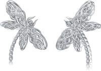 wholesale 925 Sterling Silver Dragonfly Stud Earrings Gothic  for Her-Dragonfly