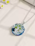 TOUPOP Sterling Silver Peridot Tree Of Life Necklace Birthday Gift-0-1