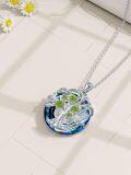 TOUPOP Sterling Silver Peridot Tree Of Life Necklace Birthday Gift-0-1