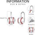 wholesale 925 Sterling Silver Baseball Shape Sporty Dangle Leverback Earring for Women-0-5