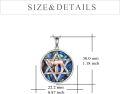 wholesale 925 Sterling Silver Abalone Shell Star of David Pendant Necklace for Women Men Judaica Gifts with 18 Chain-0-3