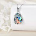 wholesale 925 Sterling Silver Abalone Shell Tree of Life Pendant Necklace with Chain 45cm Length-0-4