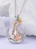 TOUPOP Sterling Silver & Stone Fox Pendant Necklace For Women-0-1