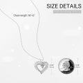 wholesale 925 Sterling Silver Square Crystal Heart Pendant Necklace for Women-0-1