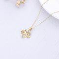 wholesale 14K Gold Double Heart Infinity Diamond Pendant Necklace for Women - Elegant Love Charm s-0-3