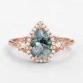 wholesale 925 Sterling Silver Teardrop Sapphire Rings Wholesale With Zircon Halo And Leaf Motif-0-6