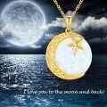 wholesale 14K Gold Opal Crescent Moon & Star Pendant Necklace for Women - 16 Chain-0-5