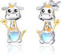 wholesale 925 Sterling Silver Giraffe Moonstone Stud Earrings for Girls and Women - Hypoallergenic -0-0