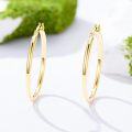 wholesale 14K Gold Round Hoop Earrings for Women - Shiny Polished Lightweight 12-50mm-0-1