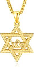 wholesale Gold 925 Sterling Silver Star of David Necklace with Jude Pendant - Jewish  for Men-0-0