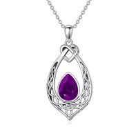 wholesale 925 Sterling Silver Celtic Knot Pendant With Turquoise-Amethyst Purple