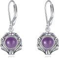 wholesale Sterling Silver Gemstone Leverback Dangle Drop Filigree Earrings for Women-0-36