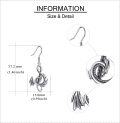 wholesale 925 Sterling Silver Vintage Style Dragon Drop Dangle Hook Earrings for Women Girls  4cm Long-0-3