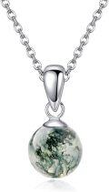 wholesale 925 Sterling Silver Purple Amethyst Round Bead Pendant Necklace-0-15