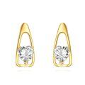 wholesale 14K Gold Heart Shaped Cubic Zirconia Stud Earrings for Women-0-0