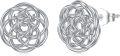 wholesale 925 Sterling Silver Celtic Knot Tree of Life Heart Stud Earrings - Irish  for Women-0-0