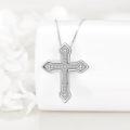 wholesale 925 Sterling Silver Couples Best Friends Forever Necklaces with Cross and Yin-Yang Symbols Pendant for Women Men  Set of 3 Pieces-0-2