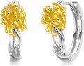 wholesale 925 Sterling Silver Sunflower Huggie Hoop Earrings for Women Girls Minimalist Floral Ear Cuff Lightweight Non-Hypoallergenic Gift Idea (Gold Plated)-0-0