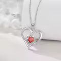 TOUPOP Sterling Silver Rose Heart Necklace Jewelry Gift For Women-0-4