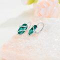 wholesale 925 Sterling Silver Emerald Drop Earrings for Women - May Birthstone Green Gemstone Dangle Jewelry-0-5