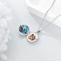 wholesale 925 Sterling Silver Abalone Shell Triple Moon Goddess Locket Pendant Necklace for Men & Women Norse Viking Pagan  47cm Chain Length-0-2