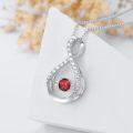 wholesale 925 Sterling Silver Sparkle Birthstone Infinity Pendant Necklace for Women-0-2