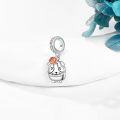 wholesale 925 Sterling Silver Rose Flower Guinea Pig Charm Pendant for Bracelets Necklaces's-0-1