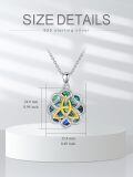 wholesale 925 Sterling Silver Celtic Knot Abalone Shell Pendant Necklaces for Women Gifts-0-1