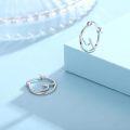 wholesale Silver Hoop Wave Design Studs 925 Sterling Silver Earrings for Women and Girls  Ideas-0-1