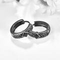 wholesale  Metal Black Square Celtic Knot Huggie Hoop Earrings for Men 32mm Diameter - Gothic Punk Style  Idea-0-1