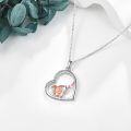 wholesale 925 Sterling Silver Heart-Shaped Pendant with Pink Fox and Hearts Gift for Her-0-4