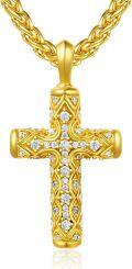 wholesale Gold 925 Sterling Silver Cross Pendant - Catholic Religious  for Men Women-0-0