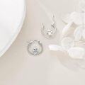 wholesale 925 Sterling Silver Monkey Charm Circle Hoop Earrings for Girls and Women-0-1