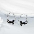 wholesale 925 Sterling Silver Cat Heart Hoop Dangle Earrings Cute s for Women-0-2