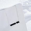 wholesale 925 Sterling Silver Leaf Vine Black Onyx Bar Pendant Necklace For Women-0-1