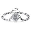 wholesale 925 Sterling Silver Saint Christopher Protect Us Charm Bracelet with 3+2 Extender Chain for Men Women Boys Girls  (Silver)-0-0