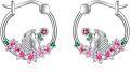 wholesale 925 Sterling Silver Hedgehog Flower Hoop Earrings Gift for Women Girls-0-0
