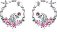 wholesale 925 Sterling Silver Hedgehog Flower Hoop Earrings Gift for Women Girls-G-Hedgehog