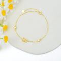 wholesale 14k Gold Double Heart Moissanite Bezel Set Chain Bracelet-0-3