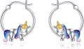 wholesale 925 Sterling Silver Unicorn Hoop Earrings - Adorable Gift for Her-0-0
